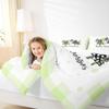 Manfei Xmas Trees Comforter Set Full Size, Green Plaid Grid Snowflake Bedding Set 3pcs for Kids Girls Adults Bedroom Decor, Christmas Theme Down Comforter New Year Quilt Set with 2 Pillowcases view 3