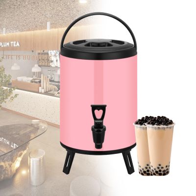 2.5 Gallon Insulated Beverage Dispenser with Stainless Steel Insulated Double Wall Surface for Coffee Tea Milk Soup Family Party Cafe Buffet (Color : Pink, Size : 12L)