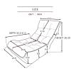 Japanese Single Sofa Reclining Chair, Lazy Sofa Tatami Balcony Leisure Sofa Adjustable Chair with Backrest, Comfy Relaxing Chair for Bedroom Living Room, Minimalist Armless Chair Design, Navy view 2