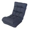 Japanese Single Sofa Reclining Chair, Lazy Sofa Tatami Balcony Leisure Sofa Adjustable Chair with Backrest, Comfy Relaxing Chair for Bedroom Living Room, Minimalist Armless Chair Design, Navy view 4