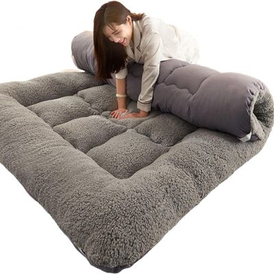 DYNCDW Floor Mattress,Double Single Japanese Futons,Tatami Roll Mat Foldable Queen Mattress,for Home Camping Couch (Color : Grey, Size : 150 * 200cm)