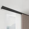 Black Curtain Rails Ceiling Mount, Medical/Rv/Blackout/Shower Drapes Conjoined Double Track With Pulleys for Hanging Grommet And Pinch Pleated Curtains, Room Divider Treatment Rods ( Size : 4.9ft/1.5m view 1