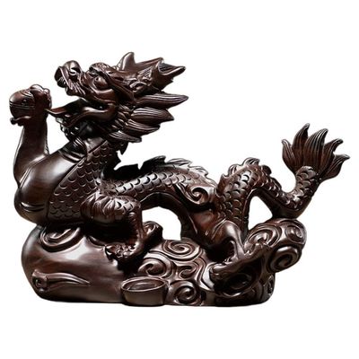 BESPORTBLE Dragon Ornament Wood Statue Dragon Sculpture Christmas Decor Home Decor