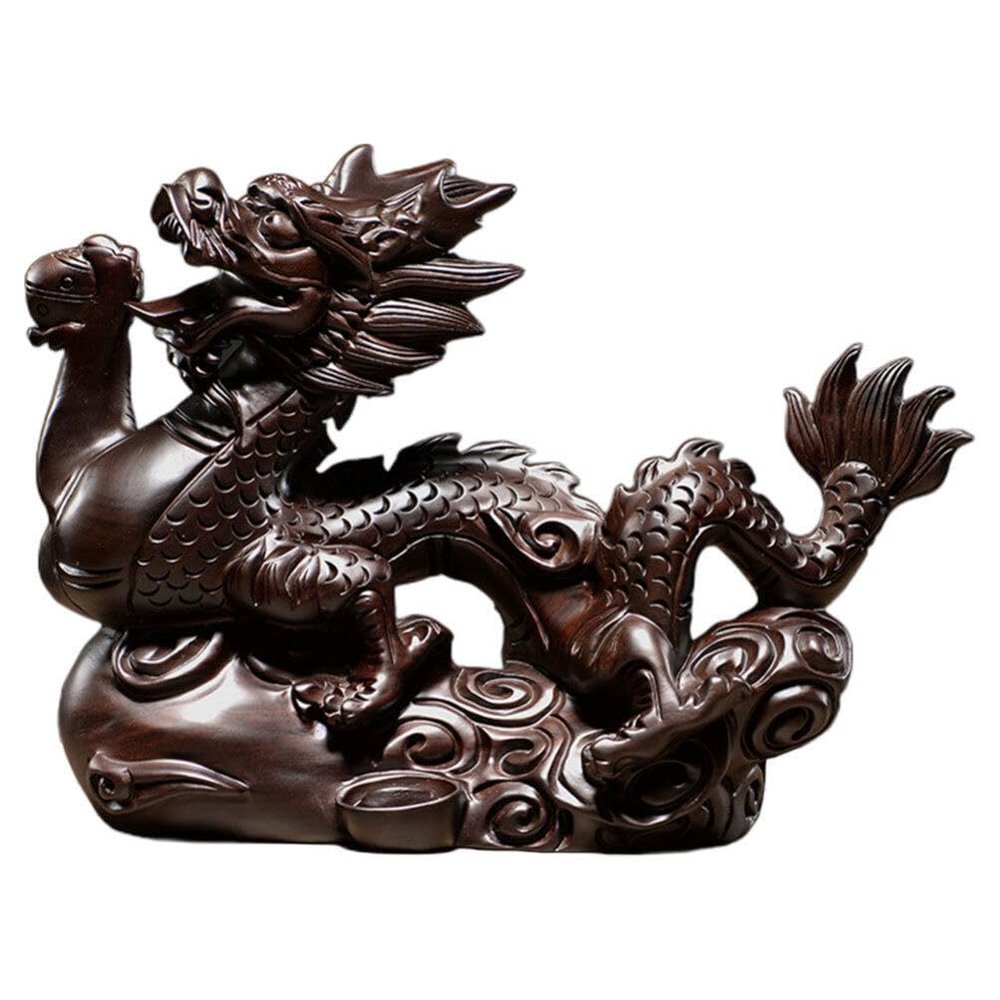 BESPORTBLE Dragon Ornament Wood Statue Dragon Sculpture Christmas Decor Home Decor