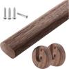 HDYZJQ Wood Closet Rods for Hanging Clothes, Hanger Rod with Flange and Screws, Cuttable Heavy-Duty Garment Bar,18 24 32 48 50 56 inch Long(Brown,38in/97cm) view 1