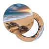 LZQPOEAS Turtles on The Beach Print Stool Covers Round Bar Stool Seat Covers Soft Velvet Stool Slipcover with Elastic Washable Stool Cushion Cover Removable Chair Cover for Bar Round Stools view 2