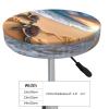 LZQPOEAS Turtles on The Beach Print Stool Covers Round Bar Stool Seat Covers Soft Velvet Stool Slipcover with Elastic Washable Stool Cushion Cover Removable Chair Cover for Bar Round Stools view 4