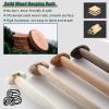 HDYZJQ Wood Closet Rods for Hanging Clothes, Hanger Rod with Flange and Screws, Cuttable Heavy-Duty Garment Bar,18 24 32 48 50 56 inch Long(Beige,36in/91.5cm) view 3