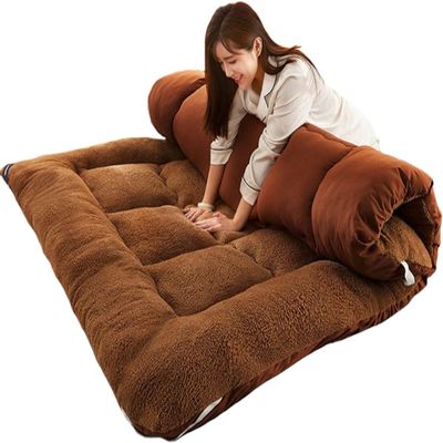 DYNCDW Floor Mattress,Double Single Japanese Futons,Tatami Roll Mat Foldable Queen Mattress,for Home Camping Couch (Color : Brown, Size : 150 * 200cm)