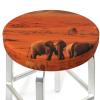 Wild Life Print Stool Covers Round Bar Stool Seat Covers Soft Velvet Stool Slipcover with Elastic Washable Stool Cushion Cover Removable Chair Cover for Bar Round Stools view 3