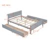 Full Size Platform Bed with 4 Drawers, Solid Wood Platform Bed Frame with Streamlined Headboard and Footboard for Kids Teens Adults (Gray/Full) view 2