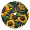 Plants Theme Sunflower Print Holiday Party Tree Skirt Mat, Xmas Tree Skirt, for Indoor Outdoor Party Christmas Decor view 1