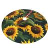 Plants Theme Sunflower Print Holiday Party Tree Skirt Mat, Xmas Tree Skirt, for Indoor Outdoor Party Christmas Decor view 2
