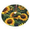 Plants Theme Sunflower Print Holiday Party Tree Skirt Mat, Xmas Tree Skirt, for Indoor Outdoor Party Christmas Decor view 3