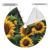 Plants Theme Sunflower Print Holiday Party Tree Skirt Mat, Xmas Tree Skirt, for Indoor Outdoor Party Christmas Decor view 4