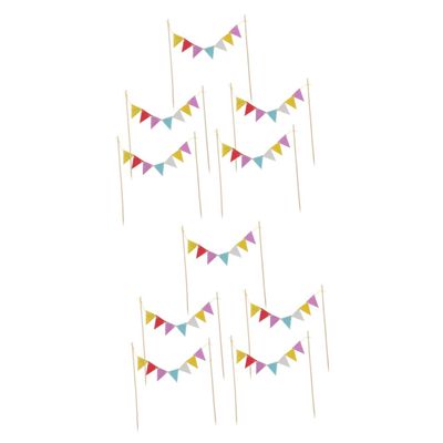10pcs Triangle Flag Cake Topper Glitter Banners for Birthday Wedding and Party Decorations Versatile Picks for Cakes Ice and Fruits