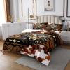 Wolf Kids Bedspread Twin Size,Aztec Wild Animal Geometric Patchwork Coverlet Set,Boys Girls Adults Room Decor,Cow Fur Skin Rustic Farmhouse Quilted Coverlet,Brown Retro Bedding Quilt,1 Pillowcase view 2