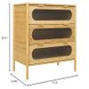 Bamboo 3 Drawer Cabinet, Buffet Sideboard Storage Cabinet, Buffet Server Console Table, for Dining Room, Living Room, Kitchen, Hallway view 2