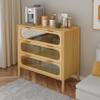 Bamboo 3 Drawer Cabinet, Buffet Sideboard Storage Cabinet, Buffet Server Console Table, for Dining Room, Living Room, Kitchen, Hallway view 4