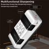 DAUTAI Four-in-One Knife Sharpening Electric, Double Sided Electric Knife Sharpener, High Power Motor Heat Dissipation Fan One-Touch Start, Knife Sharpner,White view 3