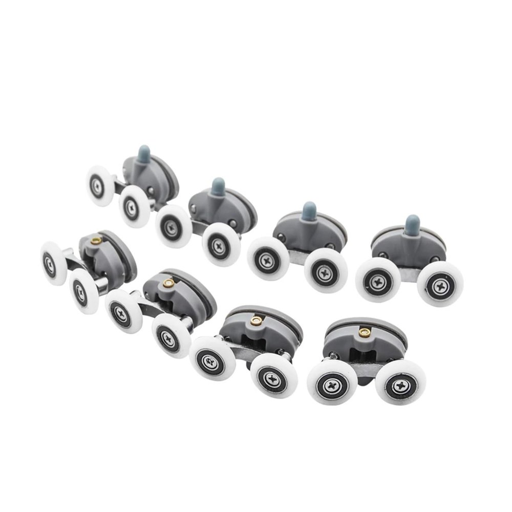 SBTRKT 8pcs/Set 23mm 25mm Top Bottom Hardware Wheels Oval Double Sliding Shower Glass Door Rollers Runner Wheels Pulleys (Color : DW-120-8PCS, Size : 23mm)