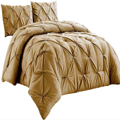 All Star Linen Taupe Cotton Pinch Pleated Duvet Cover Size Super King 120x120 Solid 5 Piece Zipper Clouser Comforter Cover