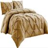 All Star Linen Taupe Cotton Pinch Pleated Duvet Cover Size Super King 120x120 Solid 5 Piece Zipper Clouser Comforter Cover view 1