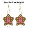Breast-Cancer-Awareness Logo Christmas Ornaments, Ceremic Ornaments Star Shape Porcelain Ornament Christmas Tree Office Home Decoration Xmas Souvenirs view 3