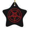 Baphomet Satan Symbol Christmas Ornaments, Ceremic Ornaments Star Shape Porcelain Ornament Christmas Tree Office Home Decoration Xmas Souvenirs view 1