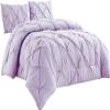All Star Linen Lavender Cotton Pinch Pleated Duvet Cover Size Full (88 x 90) Solid 5 Piece Zipper Clouser Comforter Cover view 1