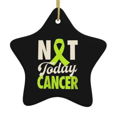 Not Today Lymphoma Cancer Lime Green Ribbon Christmas Ornaments, Ceremic Ornaments Star Shape Porcelain Ornament Christmas Tree Office Home Decoration Xmas Souvenirs