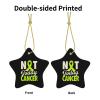 Not Today Lymphoma Cancer Lime Green Ribbon Christmas Ornaments, Ceremic Ornaments Star Shape Porcelain Ornament Christmas Tree Office Home Decoration Xmas Souvenirs view 3