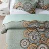 LEAONME 3-Piece Full Queen Size Olive Green Quilt Set Lightweight Oversized Bedspread 90''x98'' Soft Microfiber Floral Coverlet Luxurious Warm Bed Cover for All Seasons (1 Quilt, 2 Pillow Shams) view 4