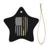 911 Dispatcher Thin Gold Line Christmas Ornaments, Ceremic Ornaments Star Shape Porcelain Ornament Christmas Tree Office Home Decoration Xmas Souvenirs view 2