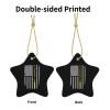 911 Dispatcher Thin Gold Line Christmas Ornaments, Ceremic Ornaments Star Shape Porcelain Ornament Christmas Tree Office Home Decoration Xmas Souvenirs view 3