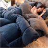 Double-Sided Velvet Winter Quilt, Super Warm Lamb Quilt Winter Blanket, Super Soft Insulation Hibiscus Thick Bed Blanket, Soft Flannel + Lamb Velvet Fabric, Warm Gift,Pink,Grey 5, 200x230cm(4kg) view 1