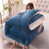 Double-Sided Velvet Winter Quilt, Super Warm Lamb Quilt Winter Blanket, Super Soft Insulation Hibiscus Thick Bed Blanket, Soft Flannel + Lamb Velvet Fabric, Warm Gift,Pink,Grey 5, 200x230cm(4kg) view 2