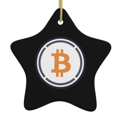 BYOBLU Bitcoin Christmas Ornaments, Ceremic Ornaments Star Shape Porcelain Ornament Christmas Tree Office Home Decoration Xmas Souvenirs, Two-sided