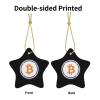 BYOBLU Bitcoin Christmas Ornaments, Ceremic Ornaments Star Shape Porcelain Ornament Christmas Tree Office Home Decoration Xmas Souvenirs, Two-sided view 3