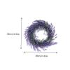 Garneck 1pc Lavender Wreath Lavender Flower Wreath Wedding Table Decor Hanging Decor Vine Branch Wedding Ative Garland Household Plastic Doors and Windows Purple view 3