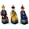 ChinaFurnitureOnline Red Yellow Blue Porcelain Qing Emperor Chinese Figurine Set view 3