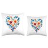 Abstract Designs Boho Floral Heart Yellow and Blue Throw Pillow, 18x18, Multicolor view 3