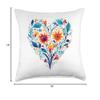 Abstract Designs Boho Floral Heart Yellow and Blue Throw Pillow, 18x18, Multicolor view 4