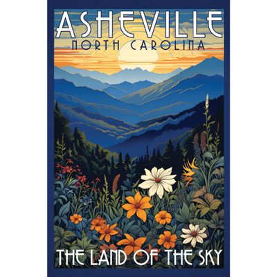 Asheville North Carolina Design F Souvenir Decorative Flat Magnet 2-Inch
