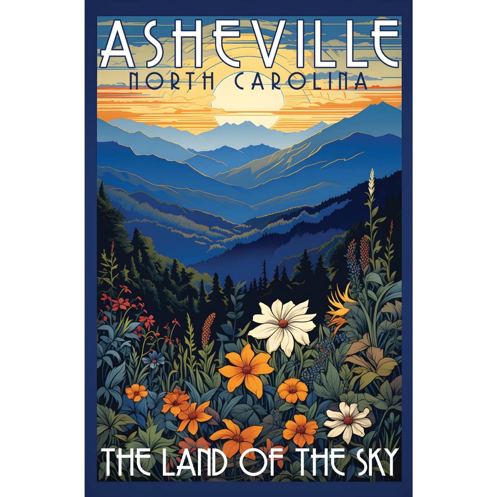 Asheville North Carolina Design F Souvenir Decorative Flat Magnet 2-Inch