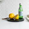 Foreside Home and Garden Round Cutting Board Black Marble & Leather by Foreside Home & Garden view 2
