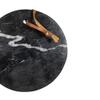 Foreside Home and Garden Round Cutting Board Black Marble & Leather by Foreside Home & Garden view 3