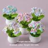 Losaky Knitting Crochet Forget Me Not Flowers Potted Plants, Gradient Forget Me Not Flowers for Wife, Girlfriend and Women, Handmade Flowers for Car Decoration, Home Decoration. view 4