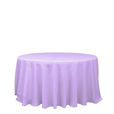 10 pcs 132 inch Lavender Round Polyester Tablecloths Fabric Table Cover Linens | 132" Washable Fabric Table Cloth Covers for Wedding Party Polyester Reception Buffet Events Catering Dining Kitchen