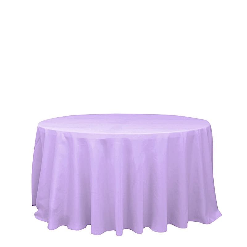 10 pcs 132 inch Lavender Round Polyester Tablecloths Fabric Table Cover Linens | 132" Washable Fabric Table Cloth Covers for Wedding Party Polyester Reception Buffet Events Catering Dining Kitchen